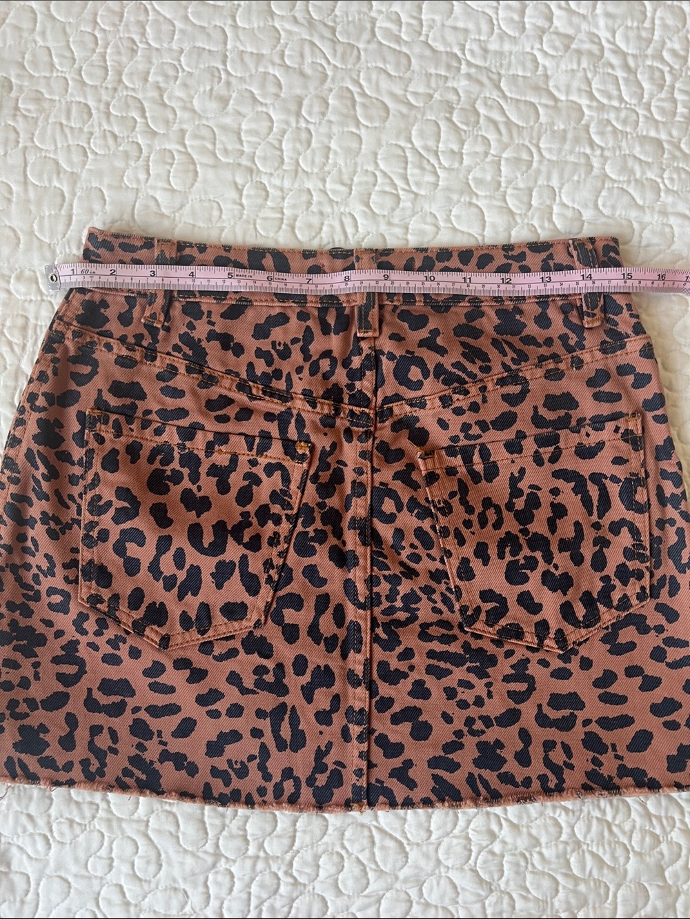 We The Free Brown & Black Leopard Zip-Front Mini Skirt 15 inches waist and 15 in - Picture 4 of 8